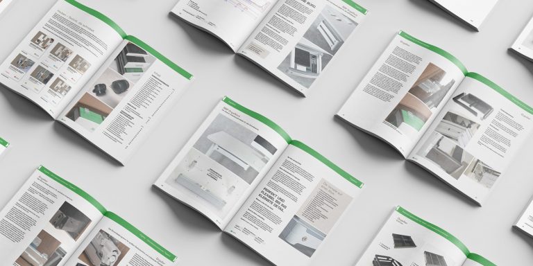 Broschüre Schreibtischunterbauten für Houben