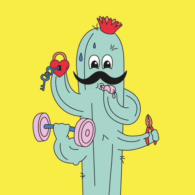 Kaktus mit allen Armen voll zu tun